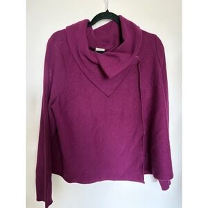Chico's Raspberry Wool Cardigan Wrap Sweater Size 2